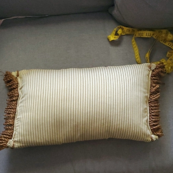 Feathered Striped Accent Pillow - Picture 3 of 8